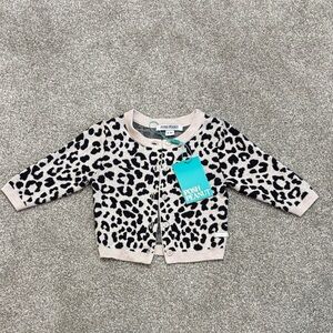 Posh Peanut Black and Cream Animal Print Kids Sweater-BNWT
